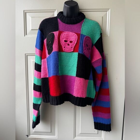 The Ragged Priest Triple Skull Intarsia Jumper – Multicolor – Size XS - Picture 6 of 13